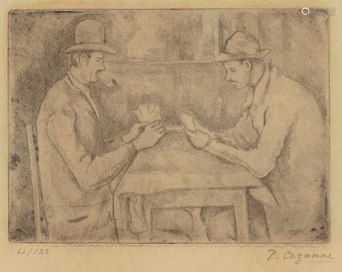 保罗·塞尚（1839～1916） 纸牌玩家 蚀刻版画