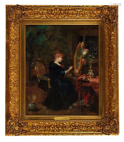 路易斯·玛丽·德·施莱弗（1862～1942） 1889年作 女画家 布面油画