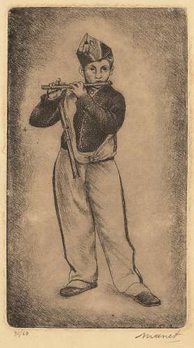 爱德华·马奈（1832～1883） 吹短笛的男孩 蚀刻版画