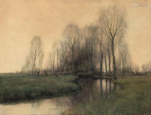 阿诺德·马克·戈特（1866～1933） 秋天的风景 纸本水彩