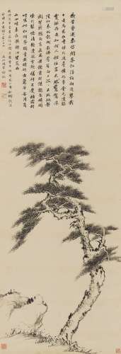 徐釚（1636～1708） 1681年作 墨松图 立轴 水墨纸本
