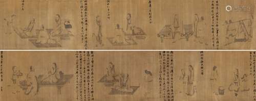 赵孟頫(款) 1313年作 渊明诗意图 手卷 水墨绢本