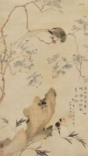 华嵒（1682～1756） 1756年作 修羽临风图 立轴 设色纸本