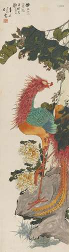 任薰（1835～1893） 凤凰图 立轴 设色纸本
