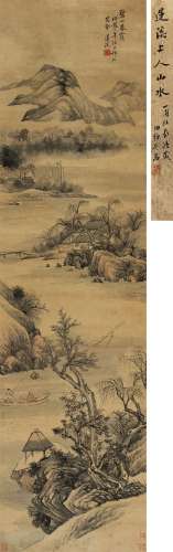 莲溪（1816～1884） 碧山春霭图 立轴 设色纸本