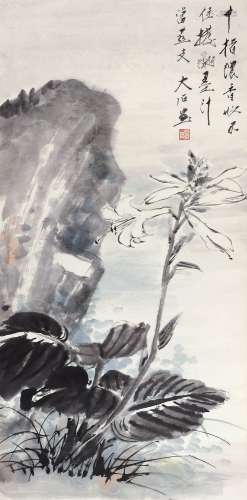 唐云（1910～1993） 玉簪花 立轴 设色纸本