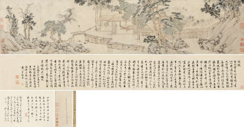 文征明(1470-1559) 师说书画合璧 设色纸本 手卷 1554年作