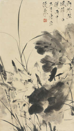 唐 云(1910-1993) 风荷 水墨纸本 立轴 1956年作