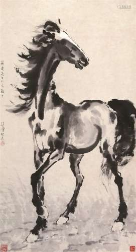 徐悲鸿（1894～1953）  立马图 立轴 水墨纸本