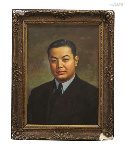 丁光燮（b.1902）  1940年作 陈安镇肖像 布面油彩
