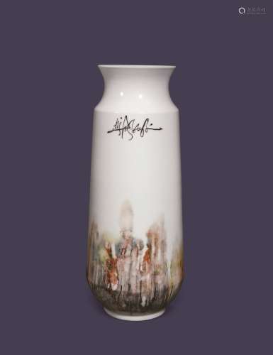 钟飙（b.1968）  釉上彩瓷瓶