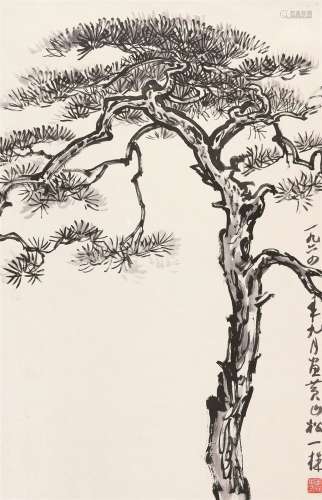 李桦（1907～1994）  1964年作 虎山松 立轴 水墨纸本