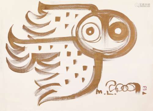 韩美林（b.1936）  2009年作 猫头鹰 水墨纸本