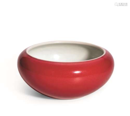 清雍正 霁红釉钵