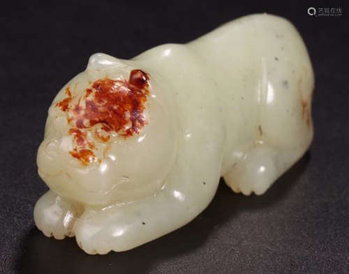 A HETIAN JADE ORNAMENT WITH LUCKY COLOR