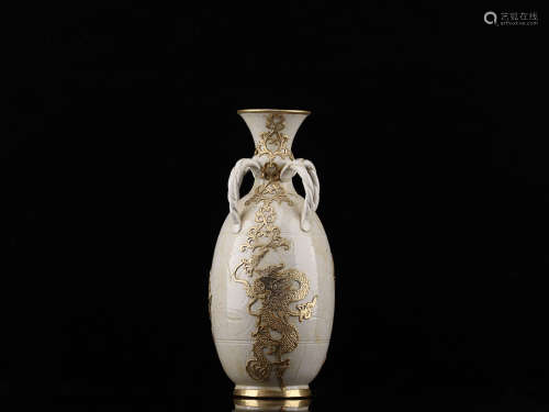 A DING KILN GOLDEN VASE