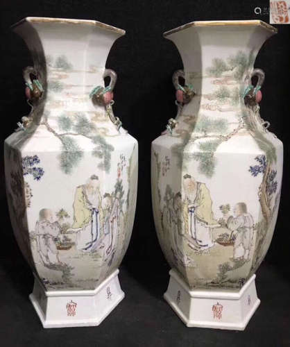 A RENHUANZHANG MARK PORCELAIN VASE WITH PATTERN