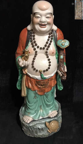 A ZENGLONGSHENG MARK FAMILLE ROSE MILE BUDDHA