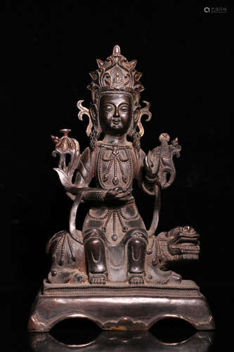 AN OLD BUDDHA DESIGN BRONZE ORNAMENT