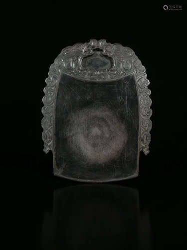 17-19TH CENRUTY, A BELL DESIGN INKSTONE, QING DYNASTY