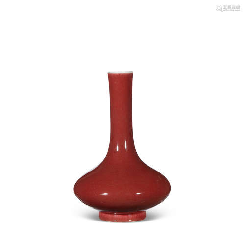 清雍正 祭红釉荸荠瓶