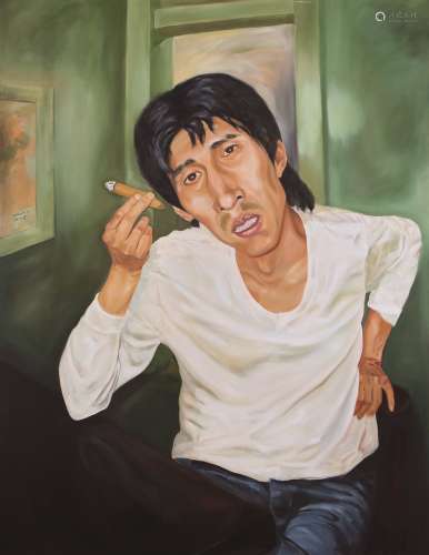 王兴杰（b.1971）  2007年作 自画像No.1 布面油彩