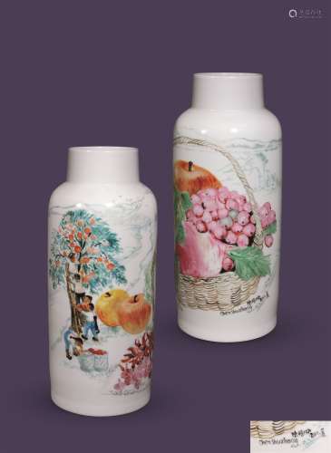 陈树中（b.1960）  釉上彩 瓷瓶