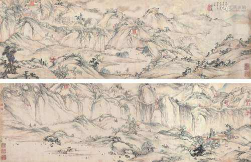 萧云从（1596～1673）  山水手卷 手卷 设色纸本