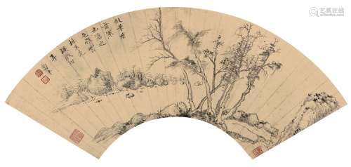 恽寿平（1633～1690）  仿倪瓒山水 镜心 水墨纸本