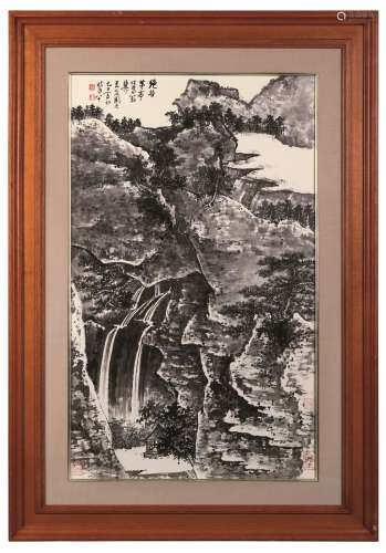 谢稚柳（1910～1997）  绝谷茅亭图 镜心 水墨纸本