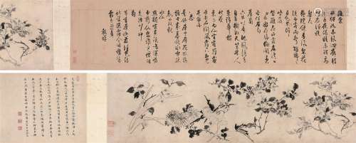 王毂祥（1501～1568）  杂花图卷 手卷 水墨纸本