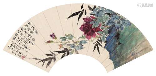 金城（1878～1926）  蔷薇 镜心 设色纸本