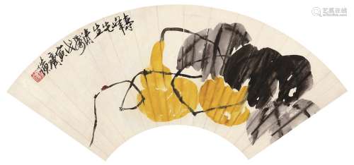 齐白石（1864～1957）  葫芦瓢虫 镜心 设色纸本