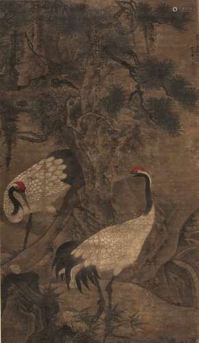吕纪（1477～?）  松鹤图 立轴 设色绢本