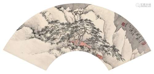 溥儒（1896～1963）  寒林刹影 镜心 设色纸本