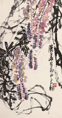 陈大羽（1912～2001）  紫藤  立轴 设色纸本