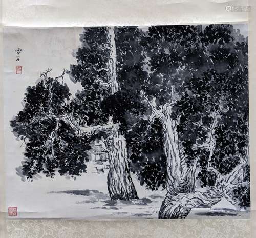 白雪石 山居圖 紙本 立軸