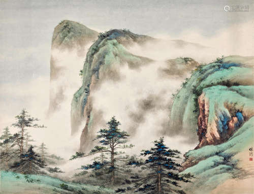 郭传璋（1921～1990） 春山松云 立轴 设色纸本