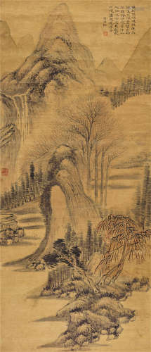 高凤翰（1683～1749） 秋树流泉 立轴 设色纸本