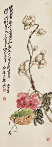 吴昌硕（1844～1927） 玉堂富贵 立轴 设色纸本