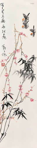 李苦禅（1899～1983） 梅雀风姿 立轴 设色纸本