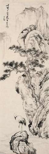 溥儒（1896～1963） 1962年作 松鹤图 镜心 设水墨纸本