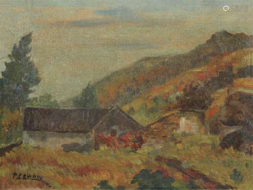周碧初（1903～1995） 屋厝 油画 布面