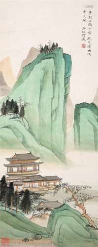 何海霞（1908～1998） 仙山楼阁 立轴 设色纸本