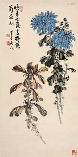 陈半丁（1876～1970） 秋菊 立轴 设色纸本