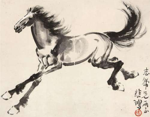 徐悲鸿（1895～1953） 奔马 镜心 设色纸本