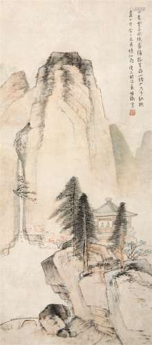 何海霞（1908～1998） 唐寅诗意图 立轴 设色纸本