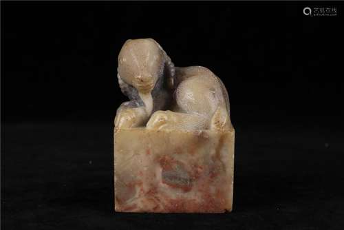 A CHINESE SOAPSTONE SEAL, EARLY QING DYNASTY