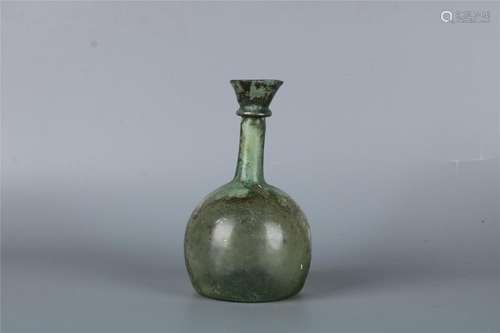 A RARE CHINESE GLASS BOTTLE, TANG DYNASTY