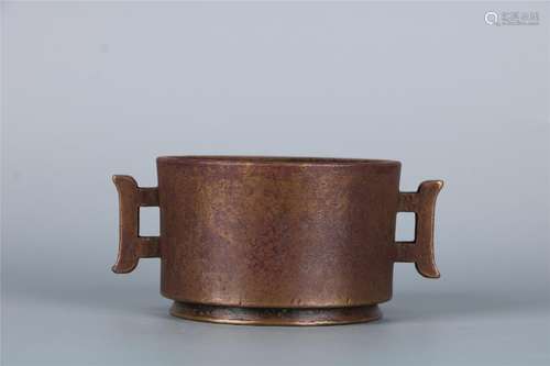 A CHINESE BRONZE CENSER WITH â€˜QING HUI TANG ZHIâ€™